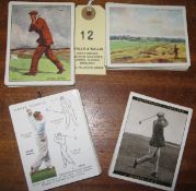 4 sets of Golf, large size cigarette cards: Wills Famous Golfers (25), Golfing (25); Churchmans