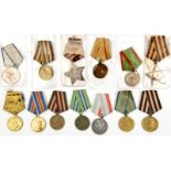 12 WWII Soviet Russian medals, Liberation and Service medals, GC