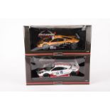 2 UT Models 1:18 scale ‘McLaren Collection’ F1 GTR Le Mans racing cars. RN53 in orange and black