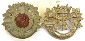 2 Canadian glengarry badges: Battleford LI and P Albert Battleford Vols. GC Part I of the Collection