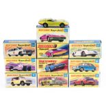 10 Matchbox Superfast. No18 Field Car, No34 Formula 1 Racing Car. No36 Draguar. No41 Ford GT. No52