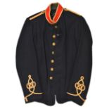 A good post 1902 RA working frock, blue serge, red facings, brass regimental buttons, issue label