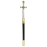 An 1856 Drummers Mark I sword, shallow diamond section blade 21”, panelled brass cruciform hilt, the