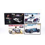 11 unmade racing car/aircraft kits. 11 cars – 2x Tamiya 1:24 – Alpine Renault A442B Turbo. Plus a