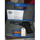 A .177” Colt Government 1911 A1 CO2 pistol, number F7396157, made under licence in Germany, in As