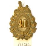 An OR’s 1874 pattern brass glengarry badge of The 40th (2nd Somersetshire) Regt, large type (490),