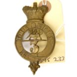 An OR’s 1874 pattern brass glengarry badge of The 3rd (E.Kent) Regt (The Buffs) (422), brass lugs.