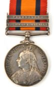 Q.S.A. 2 clasps Rel. of Kimberley, Paardeberg (4038 Pte J. Phipps, Worcester Regt), VF