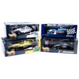 3x 1:18 scale F1 racing cars. 2x Hotwheels; Stuart Ford GP, RN17 and a Jordan Honda, RN7. Plus a