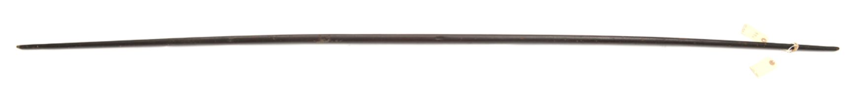 An unusually long darkwood bow, possibly Polynesian, of deep semi circular section, with hollow fore