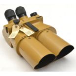 A large WWII period German artillery 10x80 binocular, angled eyepieces with individual focus,