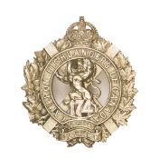 A WM glengarry badge of the 174th CEF, by McDougall. GC Plate 5 Part I of the Collection of the late