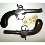 A Birmingham made 60 bore percussion boxlock pocket pistol, with scroll engraved frame and bag