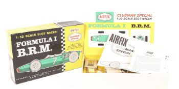 A scarce 1960’s Airfix ‘Clubman Special’ 1:32 scale Slot Racer Formula 1 B.R.M. With a green plastic