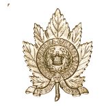 A WM maple leaf cap badge of the Upper Canada College Rifle, Vic crown in centre. VGC. Plate 4