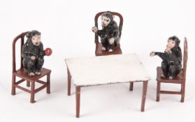 Chimpanzee’s Tea Party by Taylor & Barrett from the Zoo Series. Comprising; table, 3x chairs and