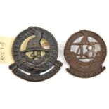 2 CEF infantry Scottish glengarry badges: blackened 15th with small “48” (15A) and large “48” (15B).