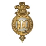 An OR’s 1874 pattern brass glengarry badge of The 100th (P. of Wales’s R. Canadian) Regt (576),