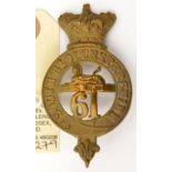 An OR’s 1874 pattern brass glengarry badge of The 61st (South Gloucestershire) Regt (523) copper