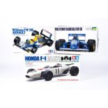 9 unmade racing car kits. 4x Revell 1:24 – BMW-Williams FW23, McLaren Mercedes MP 4/12, Williams