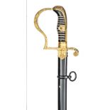 A Third Reich army officer’s sword, plated blade 32” by Eickhorn, the gilt alloy hilt embossed