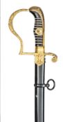 A Third Reich army officer’s sword, plated blade 32” by Eickhorn, the gilt alloy hilt embossed