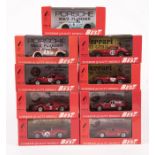 9 Best Model 1:43 racing cars. Alfa Romeo TZ1 1963 in red RN150 Tour de France 1964. Ferrari 330