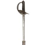 A WWI 1897 pattern Indian Army infantry officers sword, straight fullered blade 32½”, by