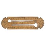 A Georgian soldier made wooden button stick, carved William Willson March 14th 1807, also No 17