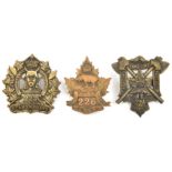 3 CEF infantry cap badges: 223rd, 224th and 226th with double blades fastening. VGC Part I of the