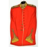 A post 1902 Officer’s scarlet tunic of The Hampshire Regt, yellow facings, regimental buttons,