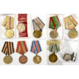 Soviet Russia: 10 different Soviet Russian Liberation and service medals. GC