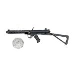 A well engineered non working miniature model of a Sterling LZA3 sub machine gun, 6” overall, with