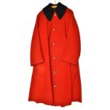 A post 1953 Life Guards OR’s scarlet full length riding coat, anodised regimental buttons. GC