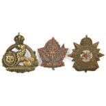 2 CEF infantry cap badges: 235th (235A) and 244th (244A); a 231st collar with double blades