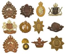 10 Canadian cap/glengarry badges: Vancoover Regt, Saskatchewan Border Regt, Norfolk Regt, P Albert