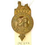 An OR’s 1874 pattern brass glengarry badge of The 28th (N. Gloucestershire) Regt, larger type with