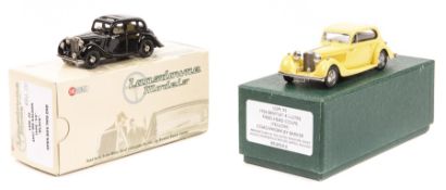 2 scarce tinplate 1950s Scalex friction drive Formula One cars. A Maserati in yellow, RN3 and a