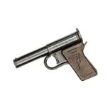 A good .177” Thunderbolt Junior air pistol, c late 1940s, with blued finish and brown bakelite grips