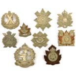 9 Canadian Scottish glengarry badges: Peel Dufferin, Cape Breton, The Canadian Scottish, Lanark &