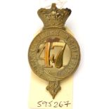 An OR’s 1874 pattern brass glengarry badge of The 47th (The Lancashire) Regt (503), brass lugs. GC
