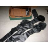 5 new leatherette slip cases for military swords, 37” overall; 5 various padded cases suitable for