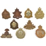 9 pre 1950 Canadian infantry cap badges: Algonquin Regt, St John Fus, Toronto Regt, Regt de