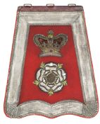 A Victorian officer’s full dress embroidered sabretache of the Yorkshire Hussars, scarlet cloth with