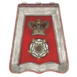 A Victorian officer’s full dress embroidered sabretache of the Yorkshire Hussars, scarlet cloth with