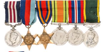 Six: Military Medal Geo VI,first type (920888 Gnr A.F. Sinden RA), 1939-45 star, Burma star,