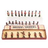 A Britains set Colours & Pioneers of the Scots Guards set No.82. 7 figures, Standard Bearer and 6