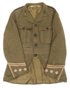 A World War I Captain’s khaki service dress doublet of a territorial battalion of The Cameronians (