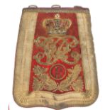 A Victorian officer’s full dress embroidered sabretache of the 21st Hussars,scarlet cloth regimental
