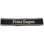A Third Reich white on black “Prinz Eugen” woven cuffband, unissued condition